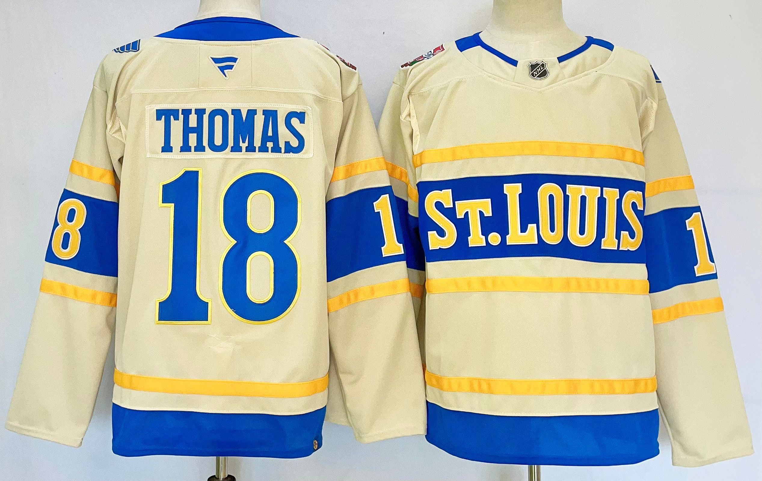 Men St.Louis Blues #18 Thomas Cream 2025 Home Premier Player NHL Jersey->st.louis blues->NHL Jersey
